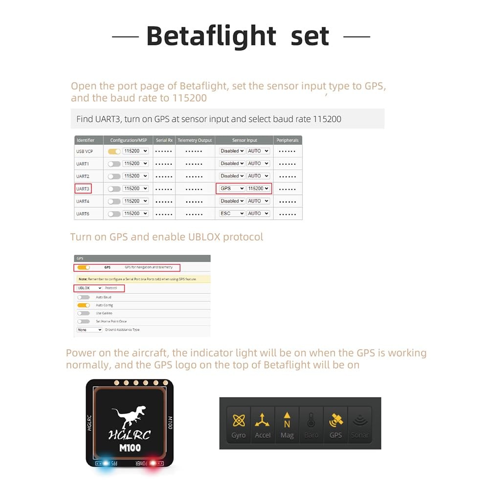 GPS Compass Module, 10th Gen Chip for FPV Fixed-Wing UAVs
