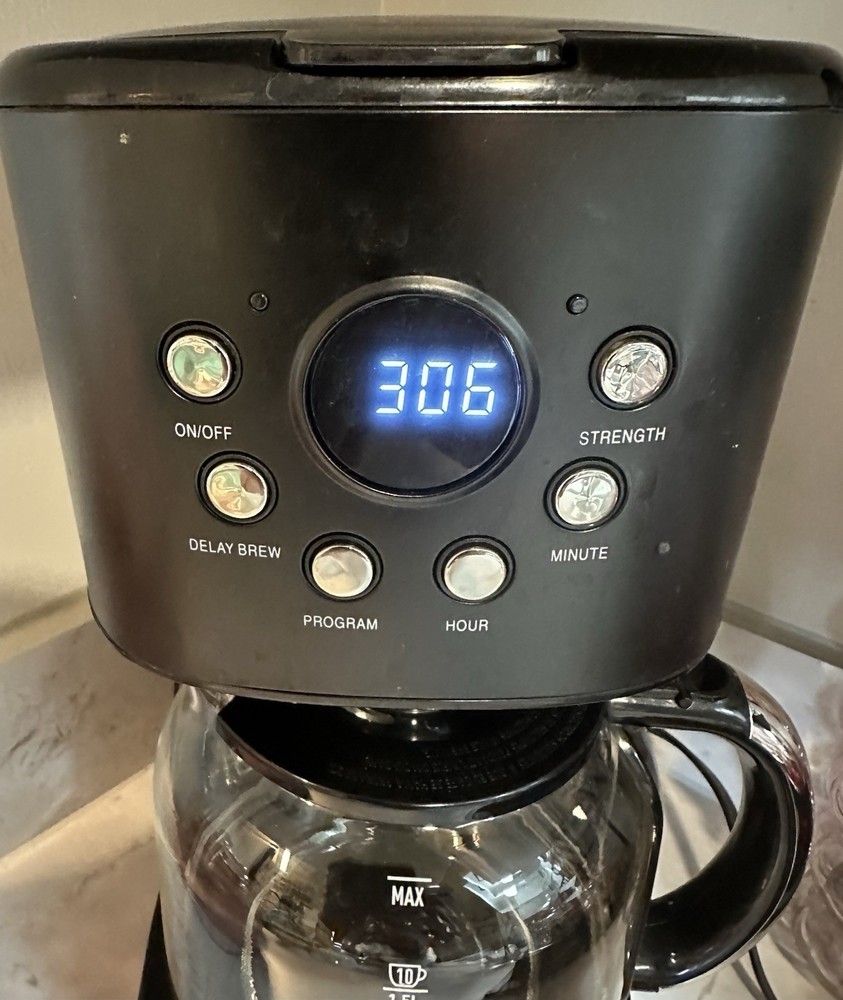 Haden Programmable 10 Cup Coffee Maker Black Glass Carafe ☕✨