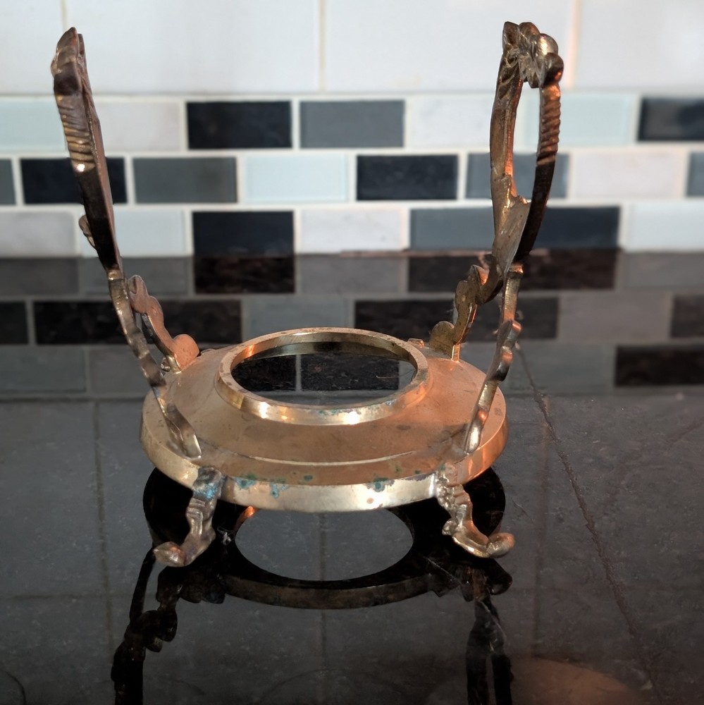 Tilting Brass Teapot- Kettle Burner/ Warming Stand