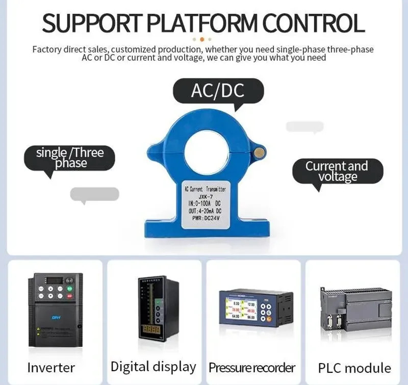 Current Transmitter Open Loop Split Core AC DC 50A 100A 500A 1000A Hall Sensor
