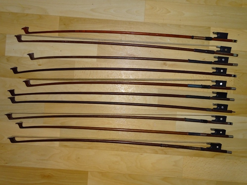 10 OLD VIOLIN BOWS FOR RENOVATION (S072)