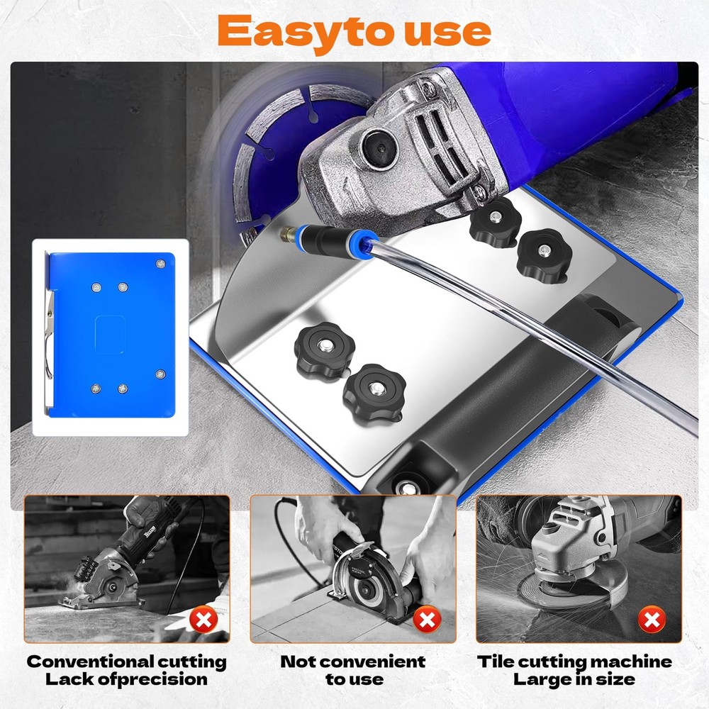 45° Tile Chamfering Tool with 4Pcs Diamond Saw Blades, Angle Grinder Blue
