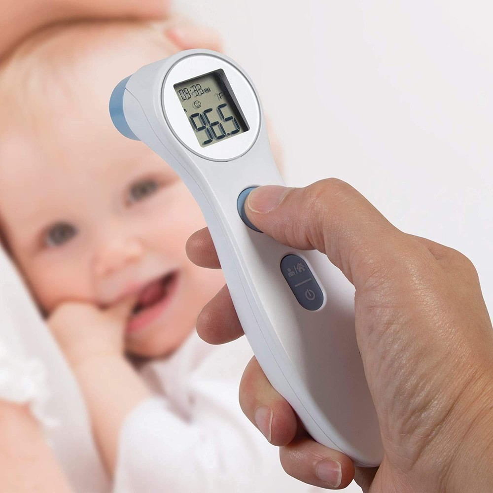 Digital Forehead Thermometer - Infrared - White (Body Temperature Reader, Lig...