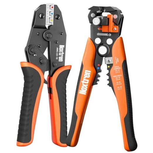 Wire Stripper and Crimping Tool, AWG 24-10 Self-Adjusting Stripper Tool with