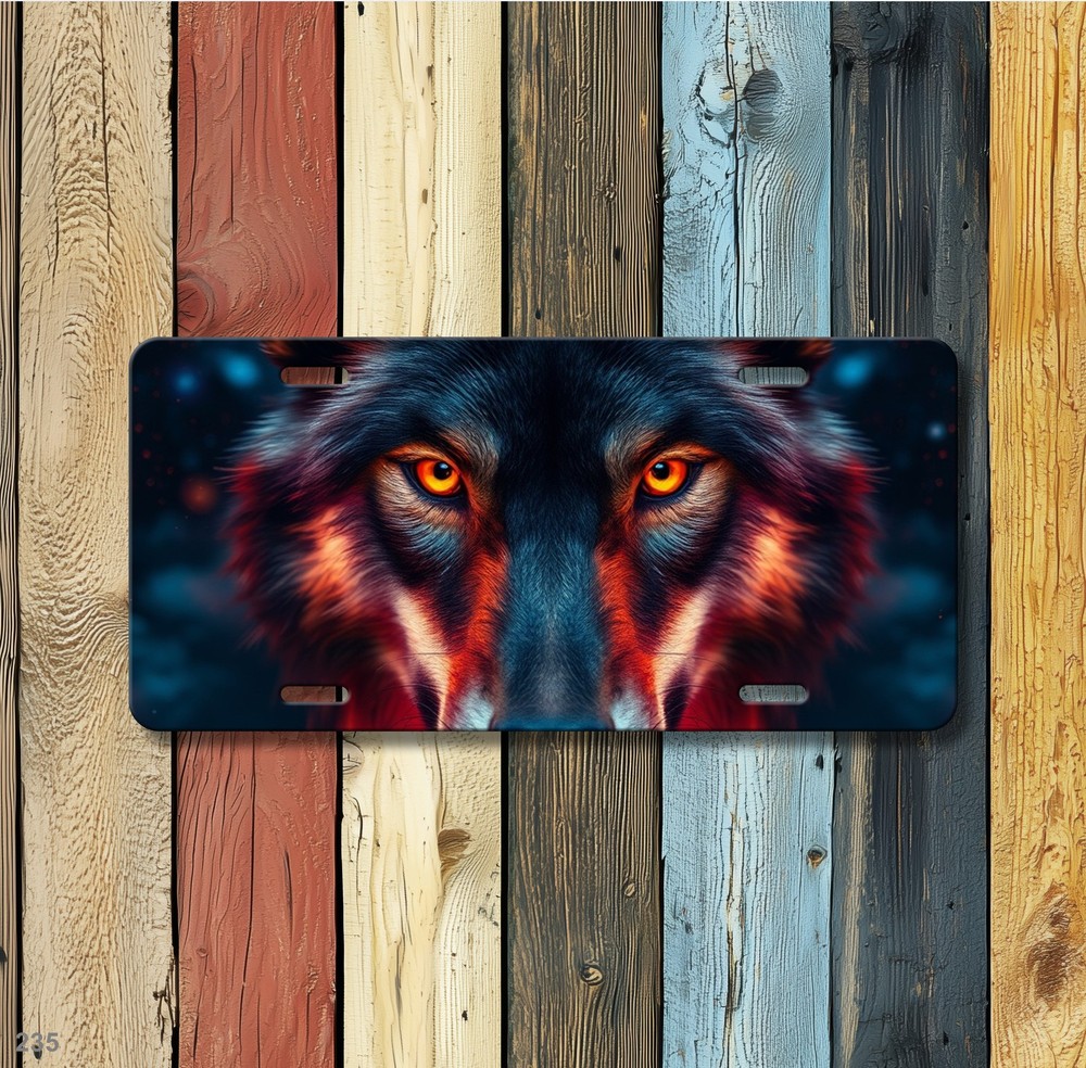 Intense Wolf License Plate Custom Front Plate Anniversary Gift
