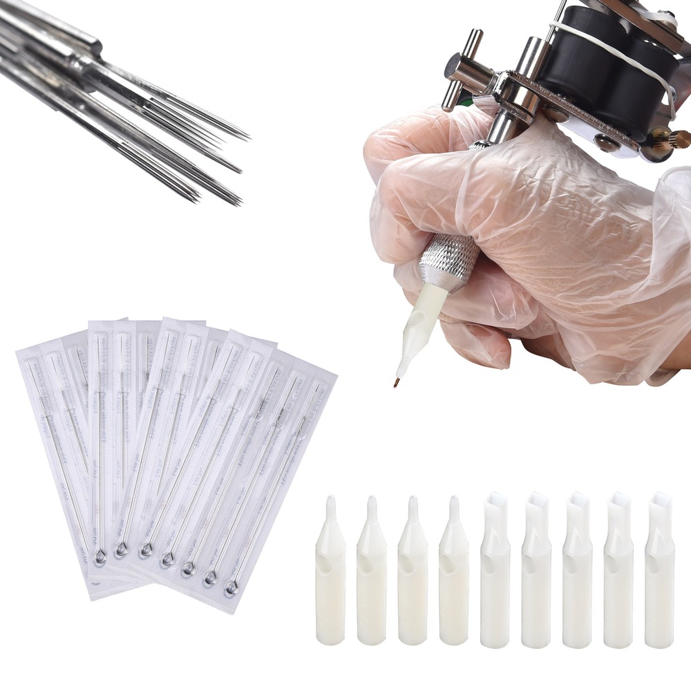 Complete Tattoo Beginner Kit 4 Machine Gun 40 Inks Needle Grip Power Supply Tip