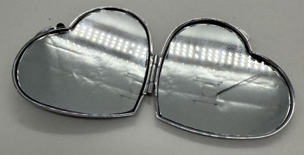 Heart Shaped Pocket Sized Folding Mirror with Egypt Design Mini Mirror