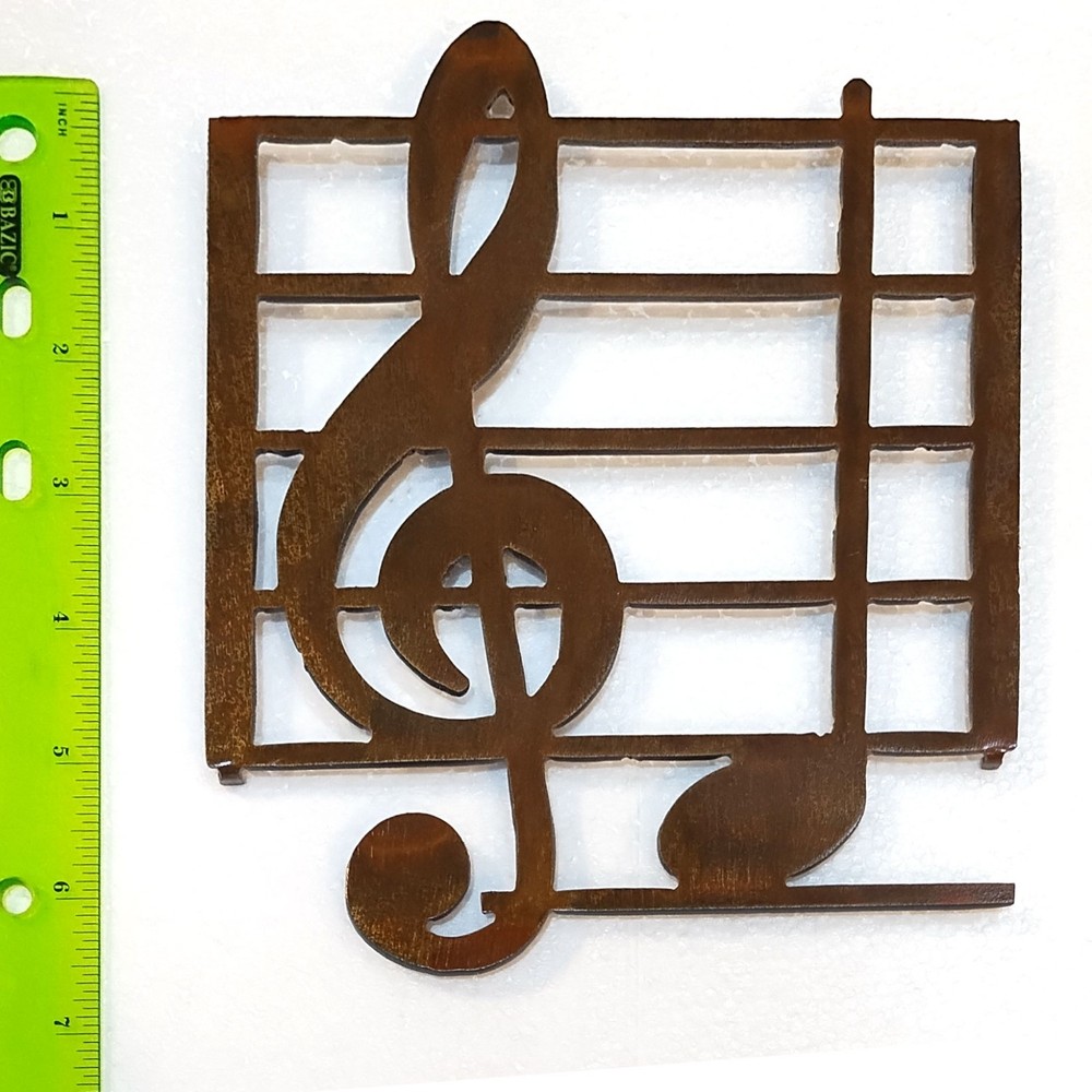 6" Musical Note Rustic Metal Wall Hanging