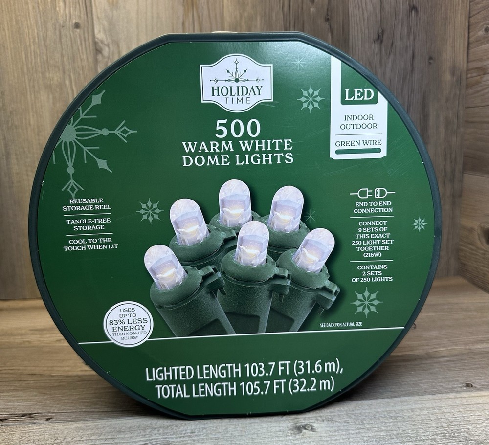 Holiday Time 500-Count Warm White LED Dome String Lights