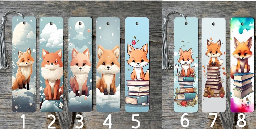 Winter Fox Themed Metal Bookmarks