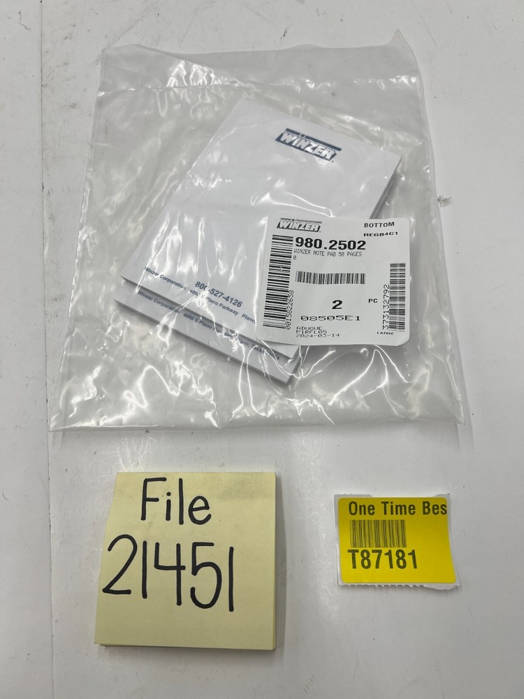 GENUINE WINZER 980-2502 NOTE PAD 50 PAGES