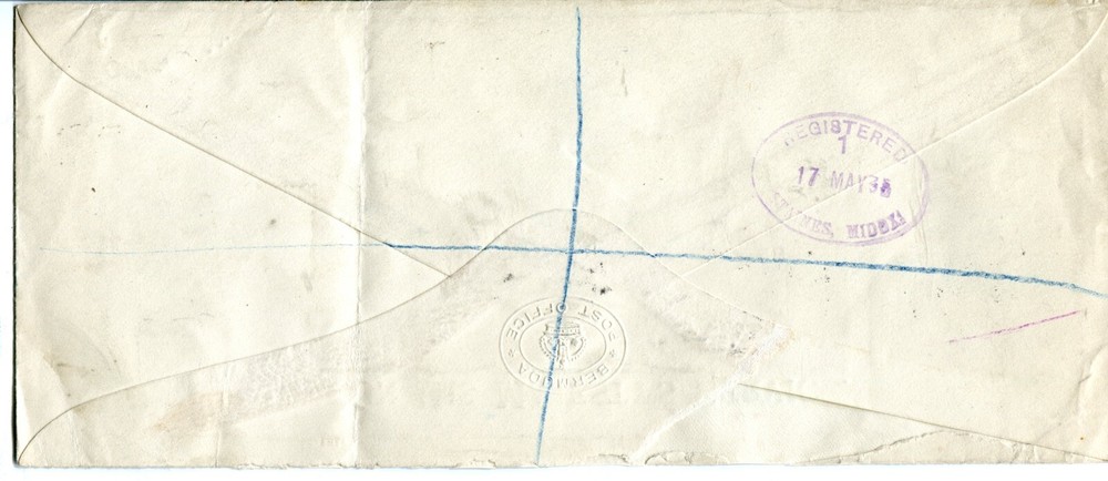 1935 Silver Jubilee OHMS cover Bermuda First Day