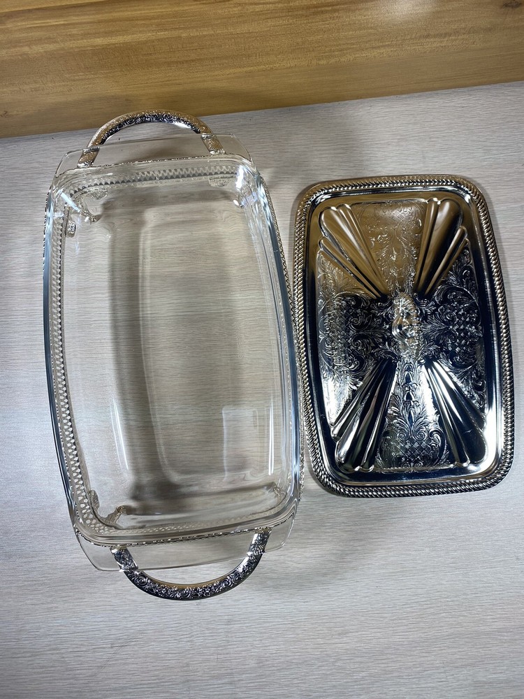 Olson-Queen Anne Silverplated Serving Dish Tableware Dining Made England Vintage