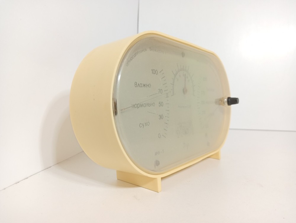 Soviet desktop BAROMETER hygrometer BM - 7 hydrometer Weather Pressure USSR