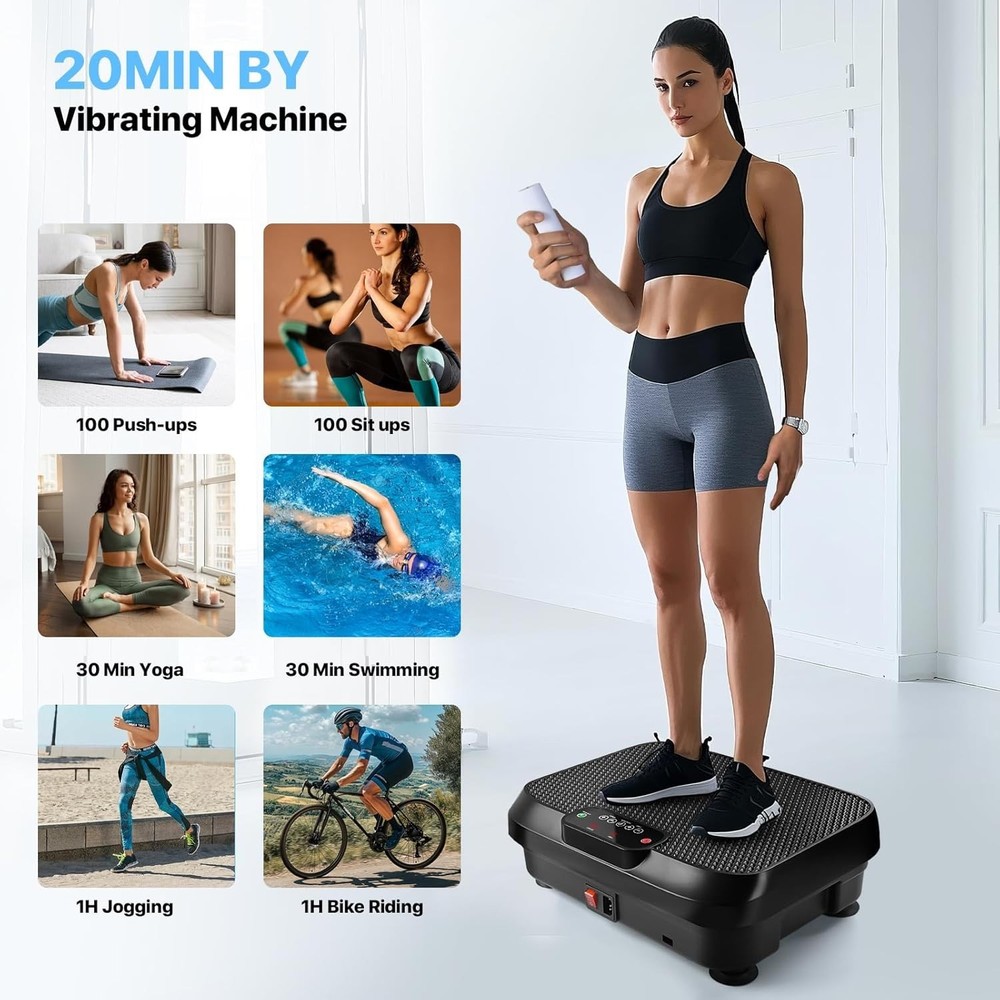 Vibration Plate Exercise Machine Lymphatic Drainage Weight Loss Workout Platform