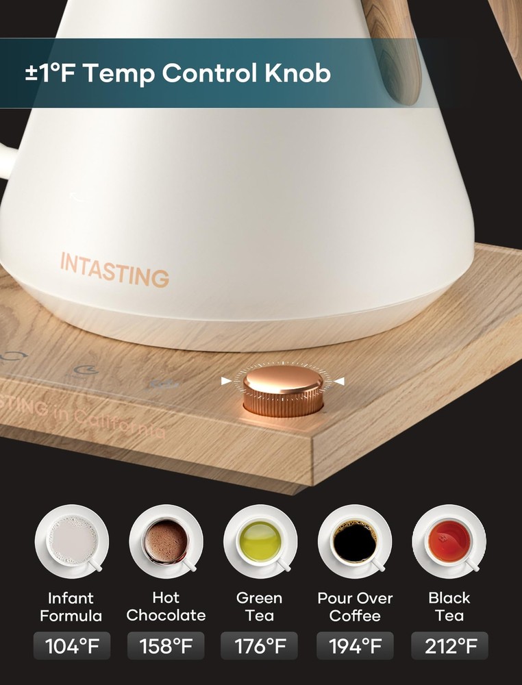 Electric Kettle, Gooseneck Electric Kettle, ±1℉ Precise Temperature Control, ...