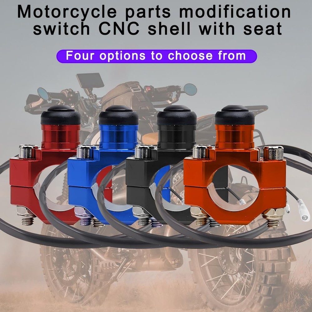 Bittwee CNC Universal Motorcycle Engine Stop Start Kill Switch Button, Red