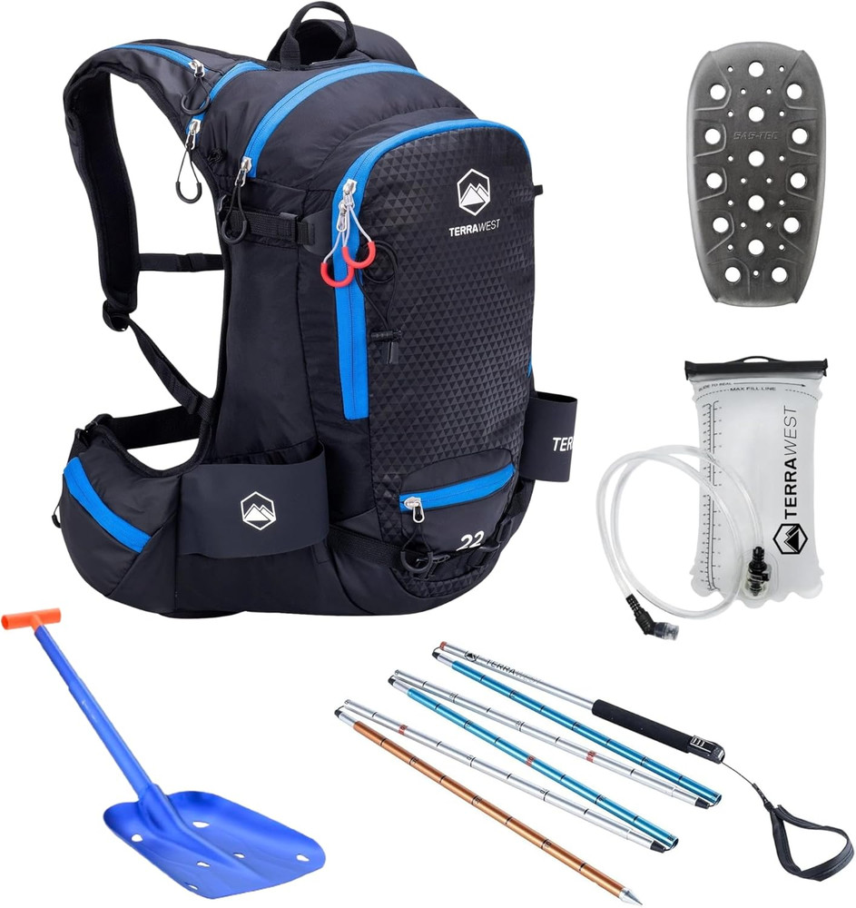 Core Avalanche Kit,Ski Backpack Including Recco & Removable Back Protector, Hydr