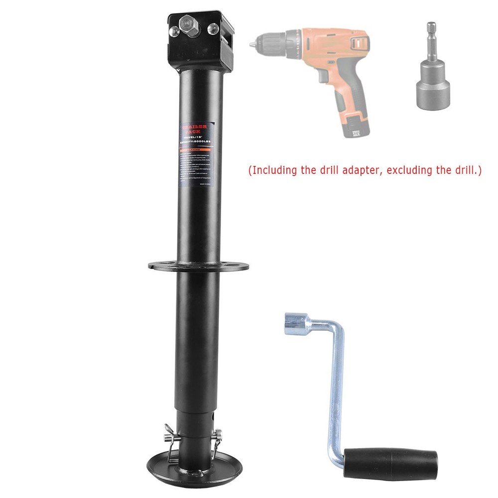 Drill-Powered Adjustable 23" Lift 5000lbs A-Frame Trailer Jack Tongue Stand