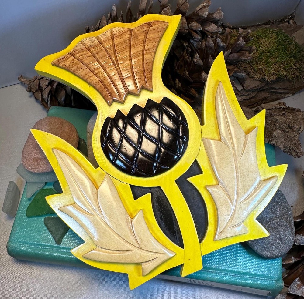 Wooden Scottish Thistle Wall Plaque