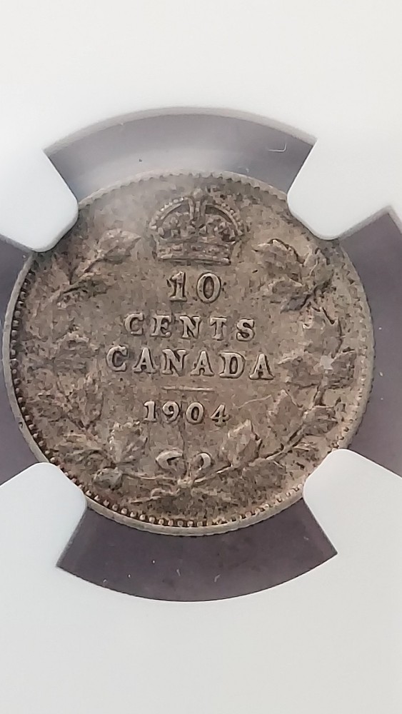 1904 Canada 10Cent Silver, NGC VF 30