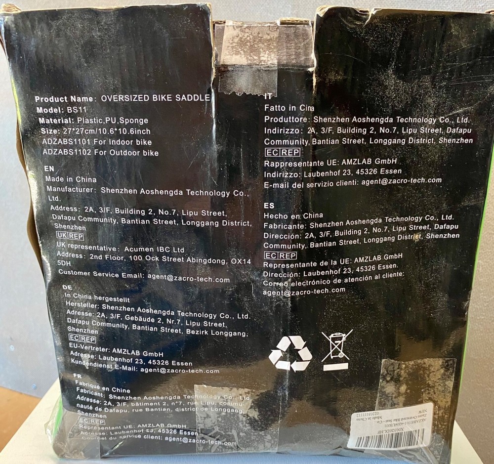 Zacro oversized bike saddle,new