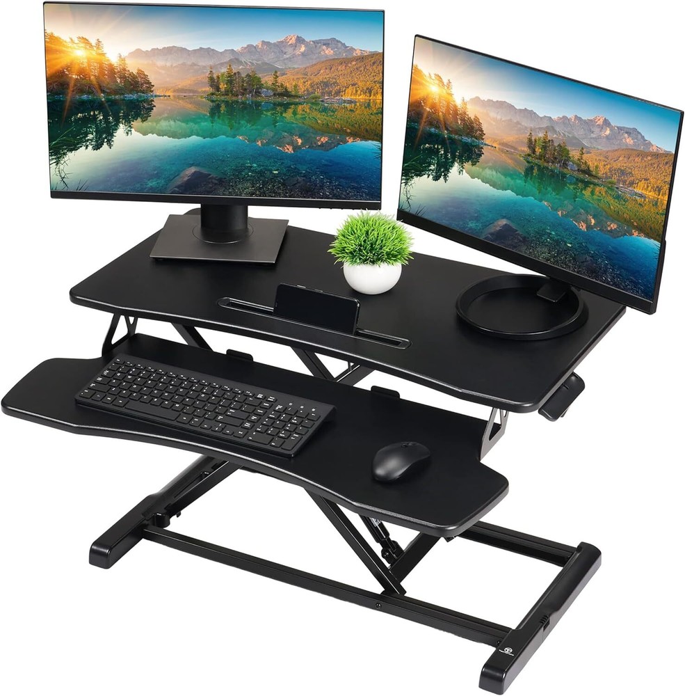 TechOrbits Black Standing 32" Wing Shaped Desktop Converter