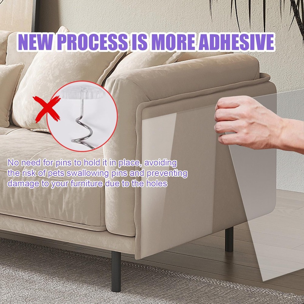 15pack Cat Scratch Furniture Protector,Couch Protector from transparent