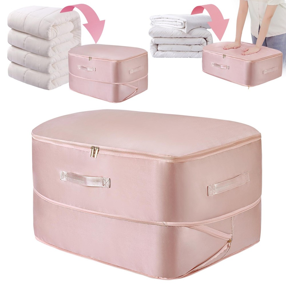 Ultra Space Saving Compression Organizer,Blanket Storage Bags for Comforters,...