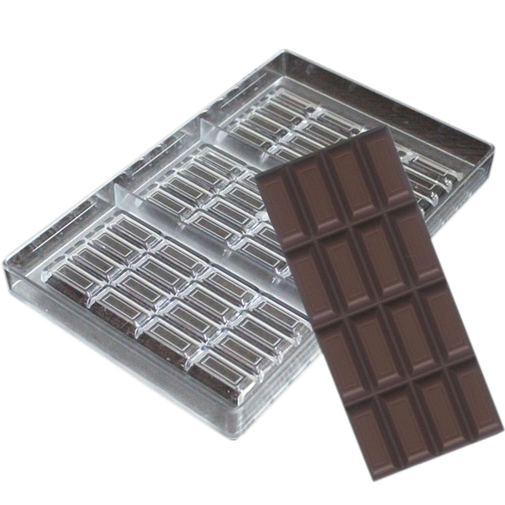 Polycarbonate Chocolate Bar Mould Clear Hard Plastic Candy Making Bakeware