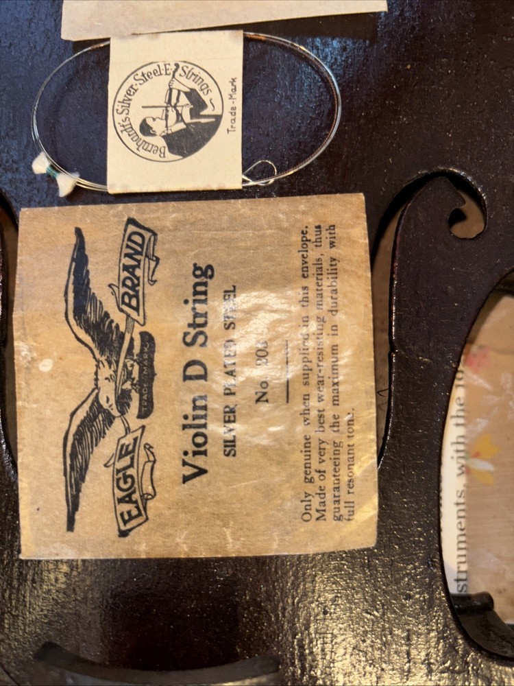 Vintage Violin E String Original Package Empty Eagle Brand D String Envelope