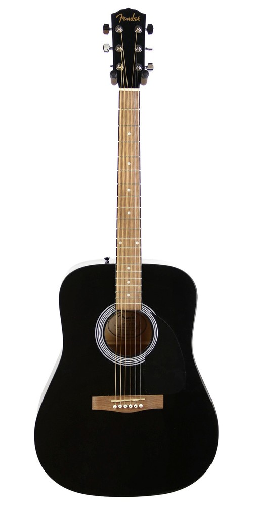 Fender FA-115 Dreadnought Acoustic Guitar - Black (missing tuning key low E stri