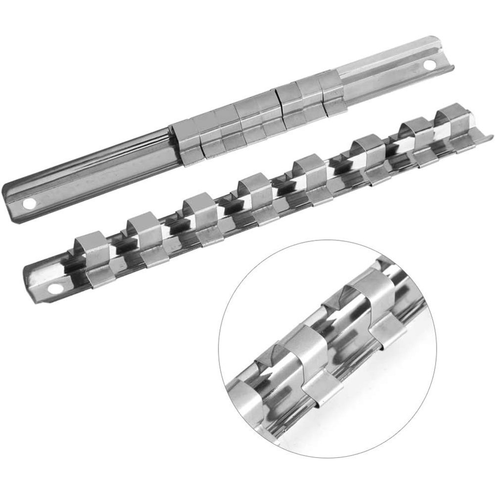 Socket Rails Organizer Socket Organizer Tray, Carbon Steel 8 Socket Rack Stor...