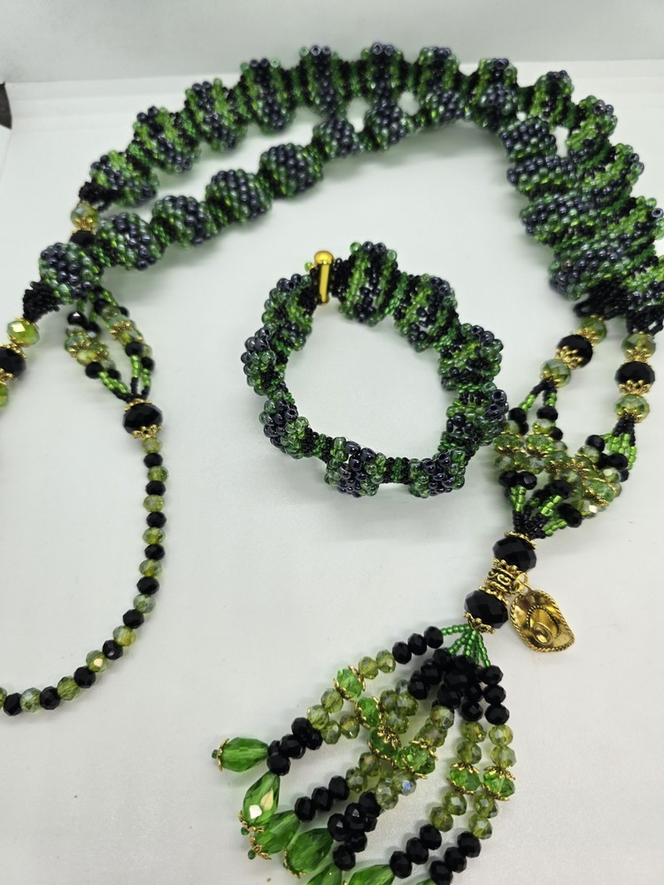 Set de collar e idde Orisha OGGUN Deluxe Tejido