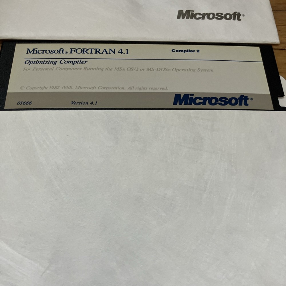 Microsoft Fortran Compiler Version 4.1 Software