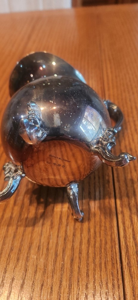 Vintage Silver Over Copper Creamer & Sugar Bowl Set
