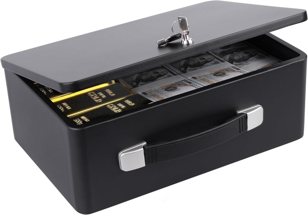 Fire Resistant Document Box with Key Lock Fireproof Safe Storge Security Chest