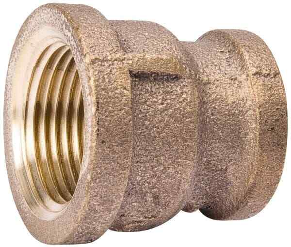 Value Collection 1 x 3/4" Red Brass Pipe Reducing Coupling MPT Ends, 125 psi,...