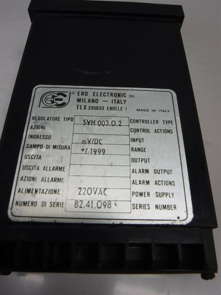Used ERO ELECTRONIC TEMPERATURE CONTROLLER SVH 003.02 N8