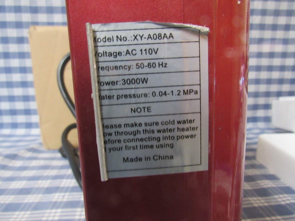 Mini Water Heater XY-08AA 110 V - 3000 W - 50-60 Hz New Open Box. FREE SHIPPING