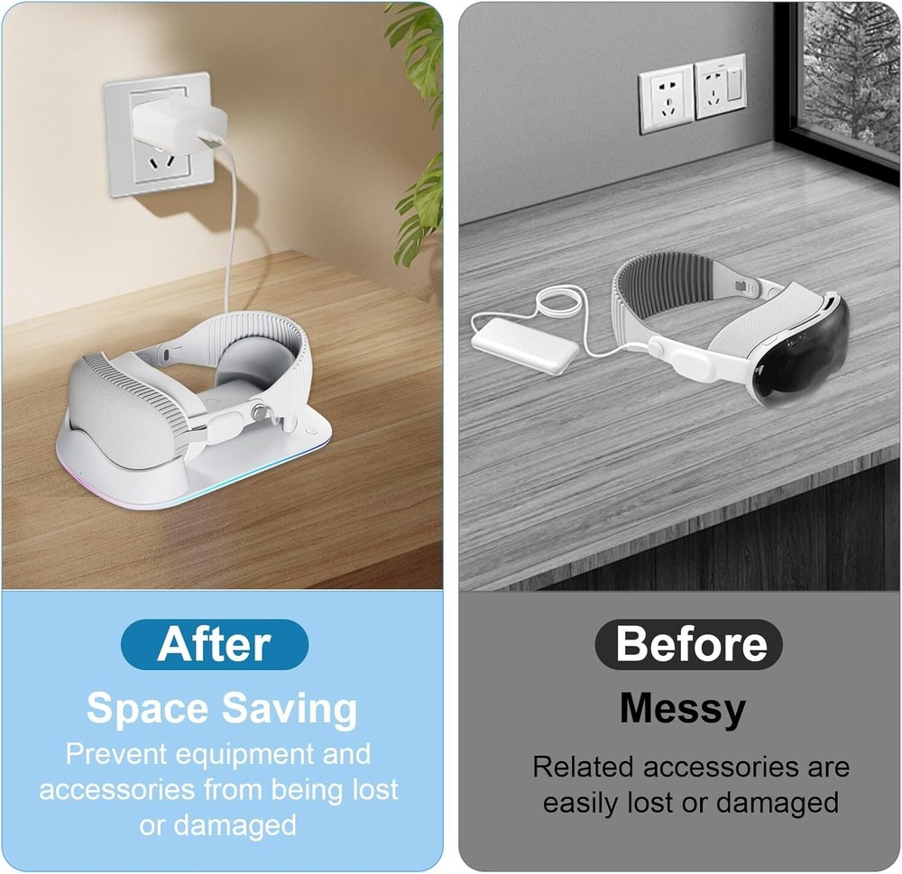 Charging Dock Designed for Apple Vision Pro Magnetic Charging AR Technology