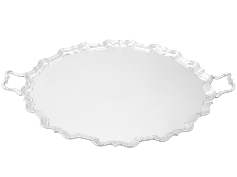Antique Sterling Silver Two Handled Tea Tray