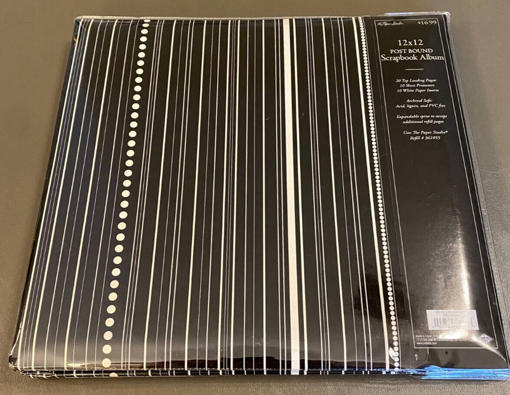 Paper Studio Hinged 12”x12” Post Bound Scrapbook & Supplies