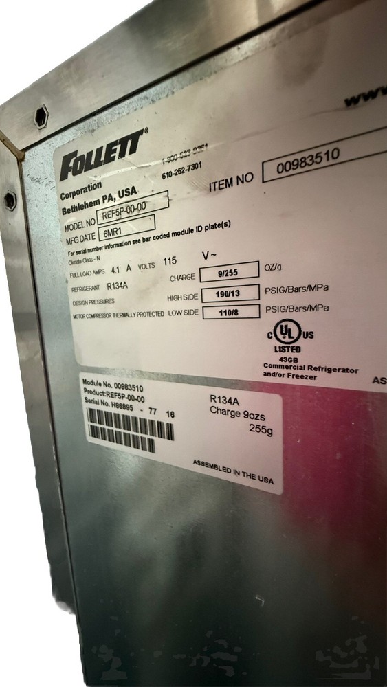 FOLLETT REF5P-00-00 Performance Plus Undercounter Refrigerator