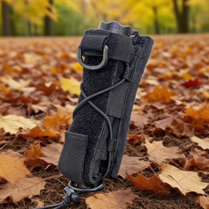 Molle Flashlight Holder with Open-top MOLLE Strap Vertical & Horizontal Carrying