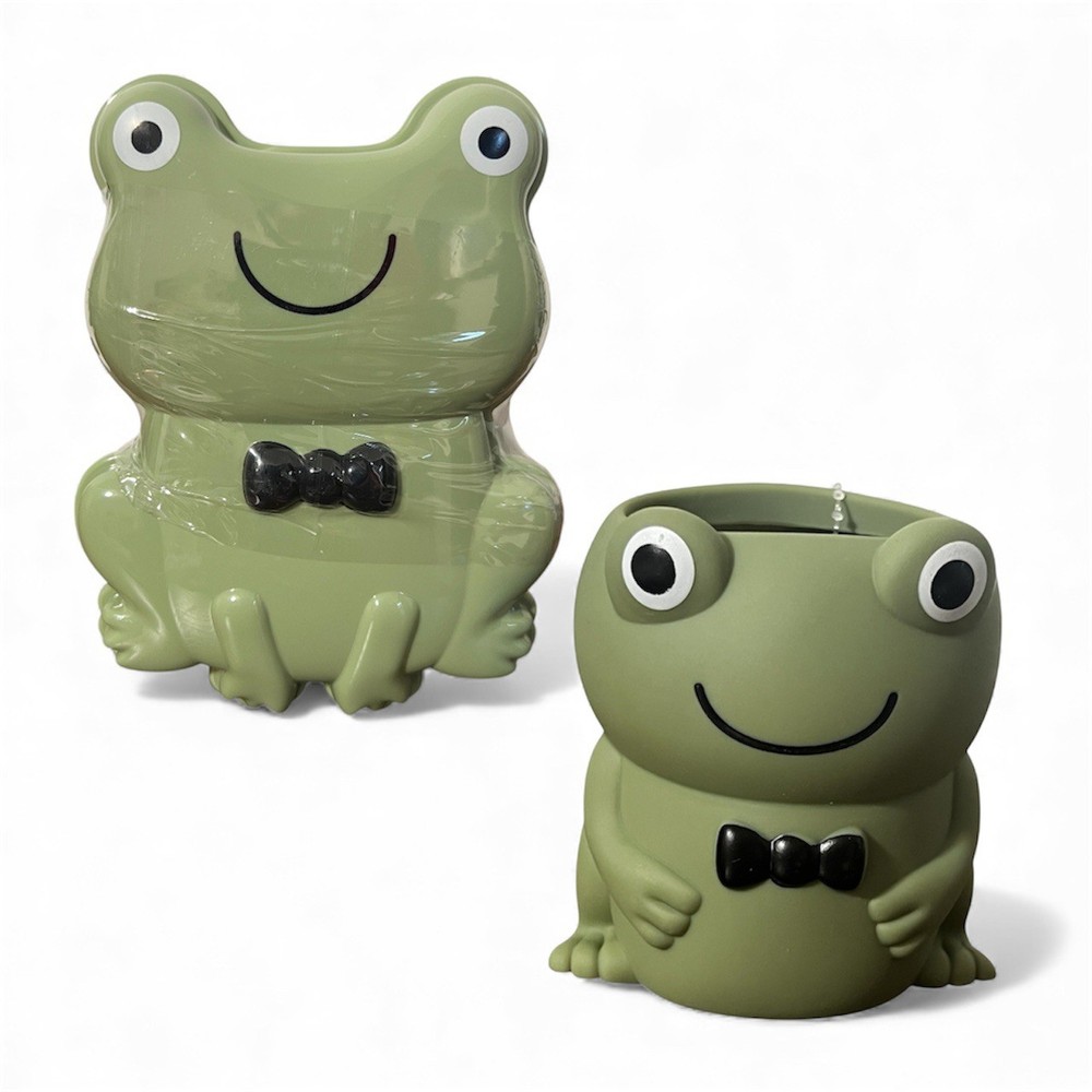 FROG Soap Dish & Toothbrush Holder Set-Gift-NWT-Gift Set