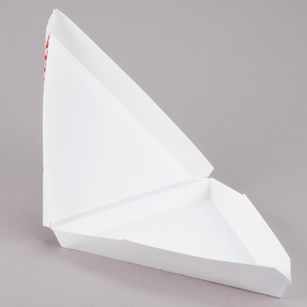 Choice White Clay Coated Clamshell Pizza Slice Box - 20/Pack