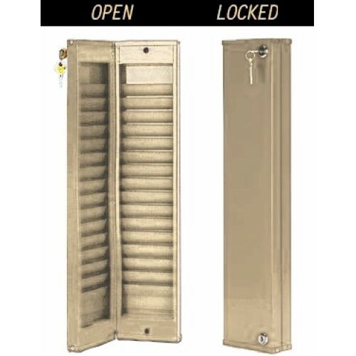 30 Pocket, Locking Security ID Badge Card Rack, Model CUSTOM-30, BLACK