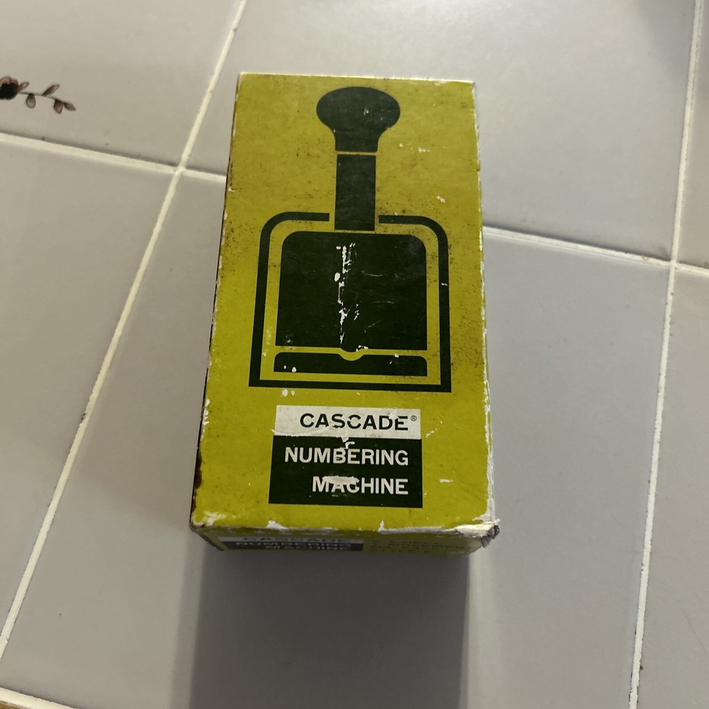 Cascade VINTAGE NUMBERING MACHINE, 6 WHEELS,STYLE E, WITH BOX