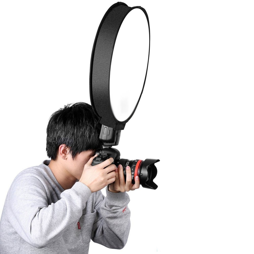 2X 40Cm Round Universal Portable Speedlight Softbox Flash Diffuser On-Top9779